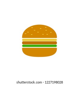 Burger icon flat style, Burger logo mascot template