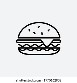 Burger icon flat style logo template eps 10