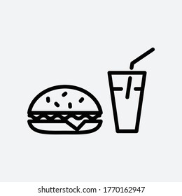 Burger icon flat style logo template eps 10