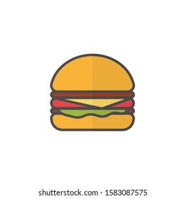 Burger icon flat style .Vector eps10