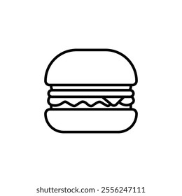 burger icon Flat symbol set outline