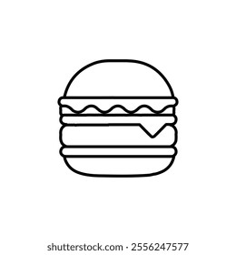 burger icon Flat symbol set outline