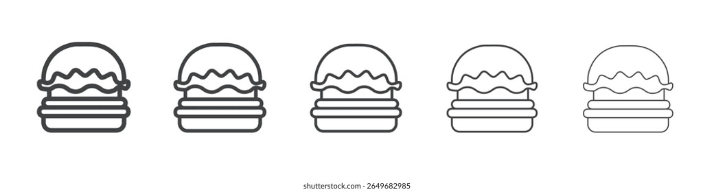 Icono de hamburguesa plana delgada ilustración símbolo