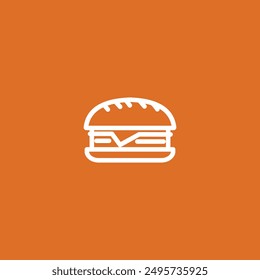 Burger icon flat vector design