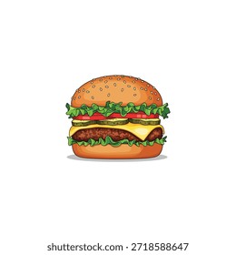 Diseño de Vector plano de icono de hamburguesa.