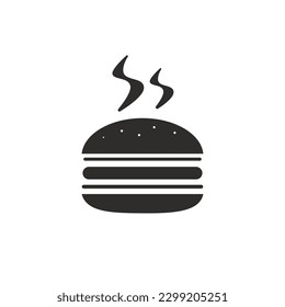 burger icon, flat vector illustration