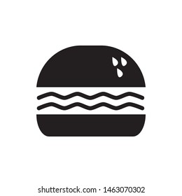 Burger icon, food vector sign in flat illustration 