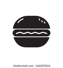 Burger icon, food vector sign in flat illustration 