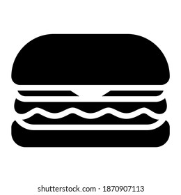 icono de hamburguesa con estilo de glifo. Adecuado para el diseño de sitios web, logotipo, aplicación e interfaz de usuario.