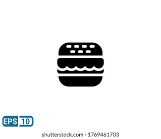 burger icon in glyph style. vector illustration for graphic design, website, UI isolated on white background. EPS 10