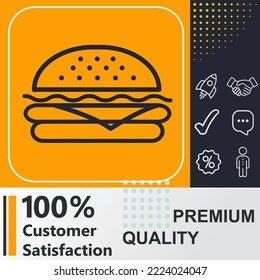 Burger icon graphic element. Modern design.