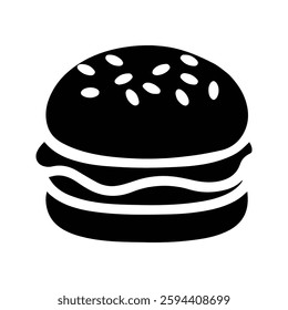 Burger icon. Hamburger illustration. Fast food.