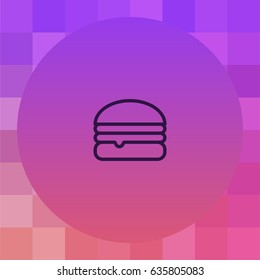 Burger icon. Hamburger in line style vector