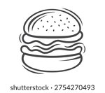 Burger icon. Hamburger logo. Fast food. 