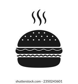 Burger icon. Hamburger logo. Fast food symbol. Vector illustration.