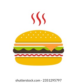 Icono de hamburguesa. Logo de Hamburger. Símbolo de comida rápida. Ilustración vectorial.