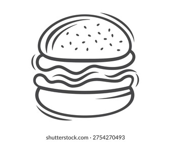 Burger icon. Hamburger logo. Fast food. 