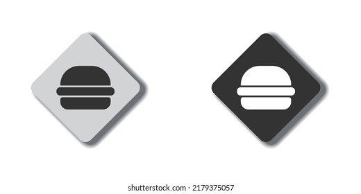 Burger icon. Hamburger logo. Flat vector illustration.