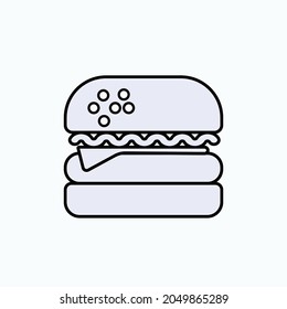 Burger Icon. Hamburger Symbol  - Vector.