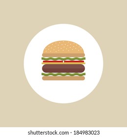 Burger icon. Hamburger. Vector illustration