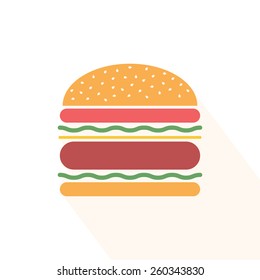 Burger Icon. Hamburger. Vector Illustration