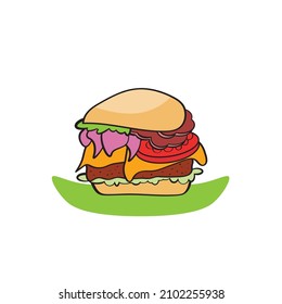 burger icon illustration design vector
