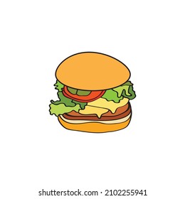 burger icon illustration design vector