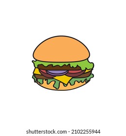 burger icon illustration design vector
