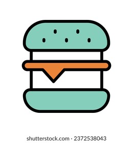 Burger icon islolate white background vector stock illustration.