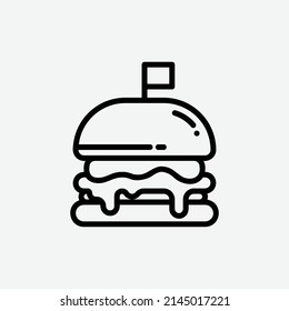  burger icon, isolated food outline icon in light grey background, perfect for website, blog, logo, graphic design, social media, UI, mobile app