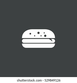 Burger icon isolated on black background