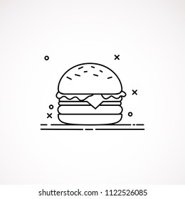 Burger icon isolated on white background. Vector art.
