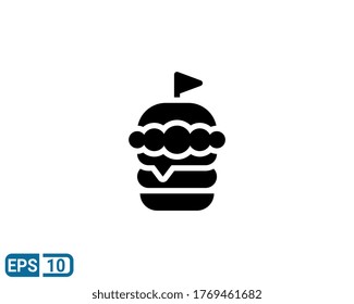 burger icon isolated on white background. vector illustration in glyph style. EPS 10