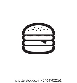 Icono de hamburguesa aislado sobre fondo blanco. Vector de iconos simples