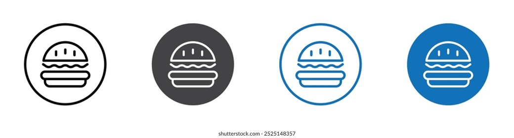 Icono de la hamburguesa aislado en el conjunto de Vector de fondo blanco
