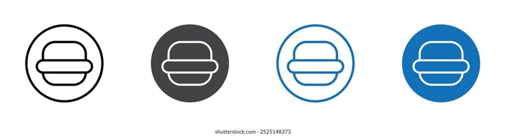 Icono de la hamburguesa aislado en el conjunto de Vector de fondo blanco