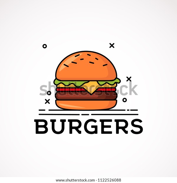 Burger Icon Isolated On White Background Stock Vector (Royalty Free ...