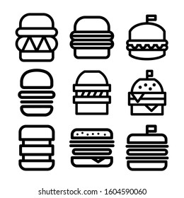 burger icon isolated sign symbol vector illustration - Collection of high quality black style vector icons
