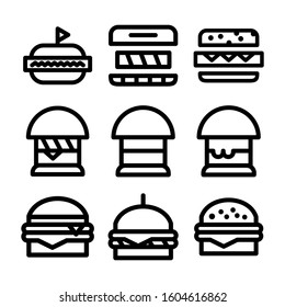 burger icon isolated sign symbol vector illustration - Collection of high quality black style vector icons
