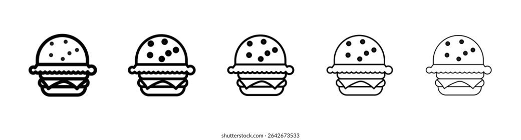 Icono de hamburguesa aislado Vector sobre fondo blanco