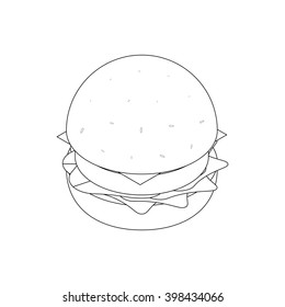 Burger icon, isometric 3d style
