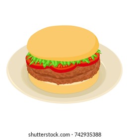 Burger icon. Isometric illustration of burger vector icon for web