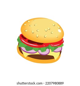 Burger icon. Isometric illustration of burger icon for web