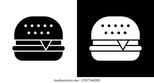 Icono de hamburguesa línea de arte editable trazo y colección sólida para el diseño App