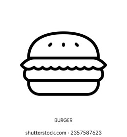burger icon. Line Art Style Design Isolated On White Background