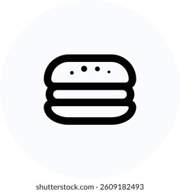 Burger Icon, line fast food minimal symbol vector design. Great for mobile app, web design, etc.