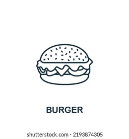 Burger icon. Line simple icon for templates, web design and infographics