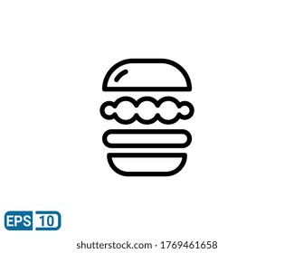 burger icon in line style isolated on white background. EPS 10