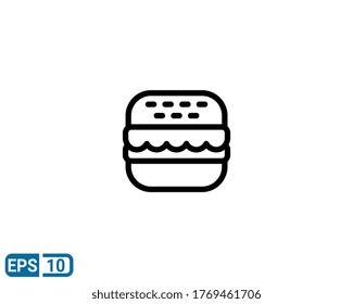 burger icon in line style. vector illustration for graphic design, website, UI isolated on white background. EPS 10