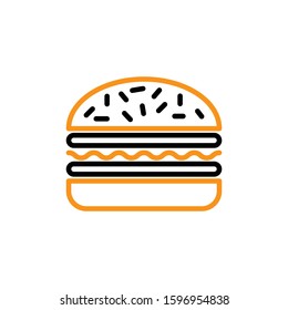Burger icon. Line and two colour design template
